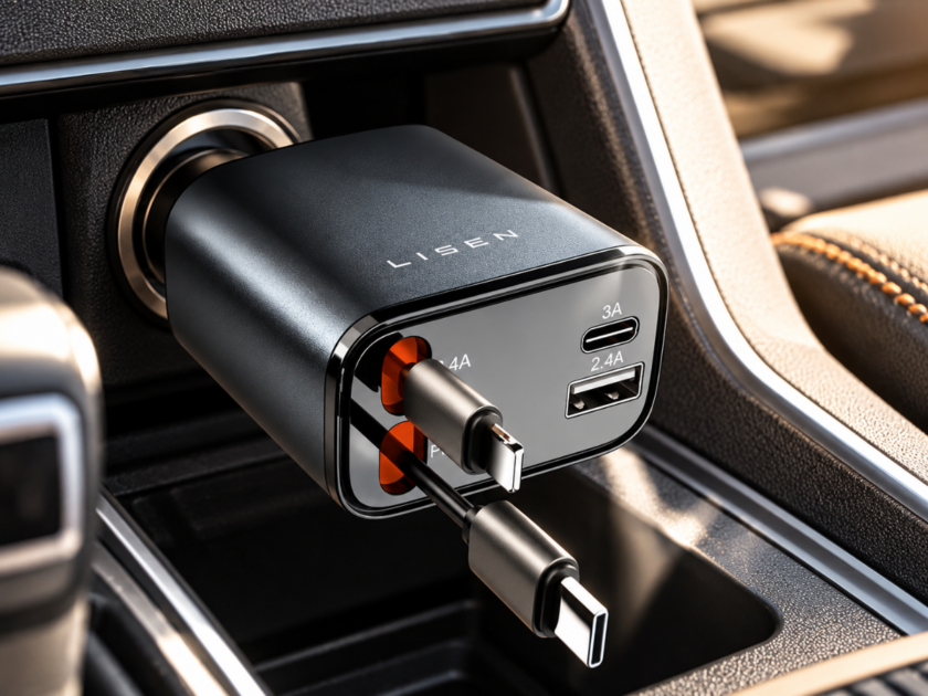 LISEN 84W 4-Port Retractable Car Charger Only $11.xx on Amazon (Reg. $24)