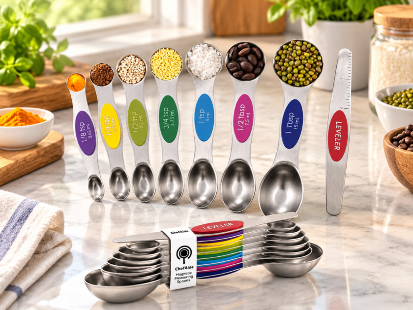 Pack of 8 Stainless Steel Magnetic Measuring Spoons only $5.xx on Amazon!