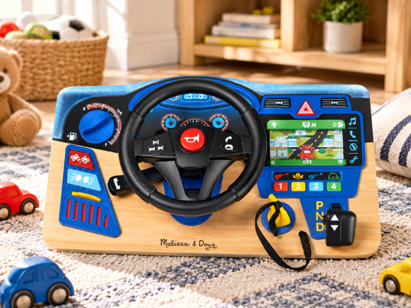 Melissa & Doug Vroom & Zoom Interactive Wooden Dashboard Steering Wheel Only $24.xx (reg. $77)