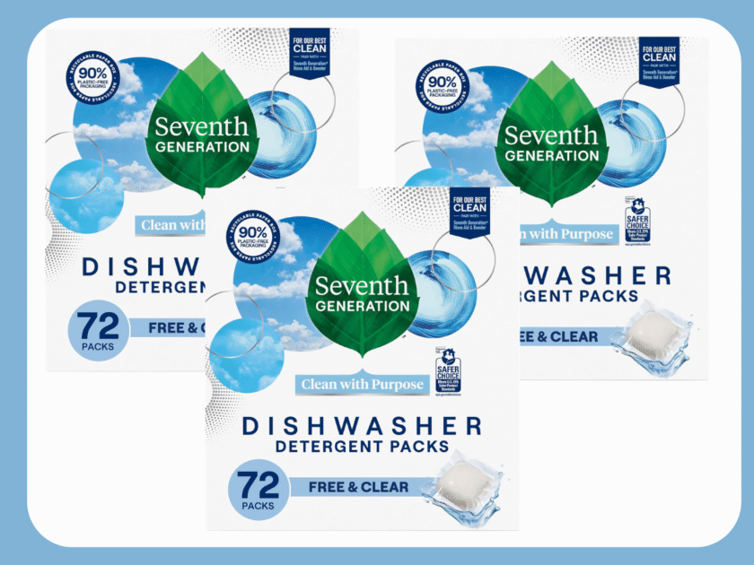 Seventh Generation Dishwasher Detergent Packs 3Pk of 72ct Pods Only $24.xx (Reg $71)
