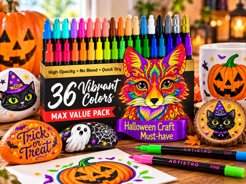 Artistro 36 Multicolor Dual-Tip Acrylic Paint Marker Pens $9.xx On Amazon (Reg $22)