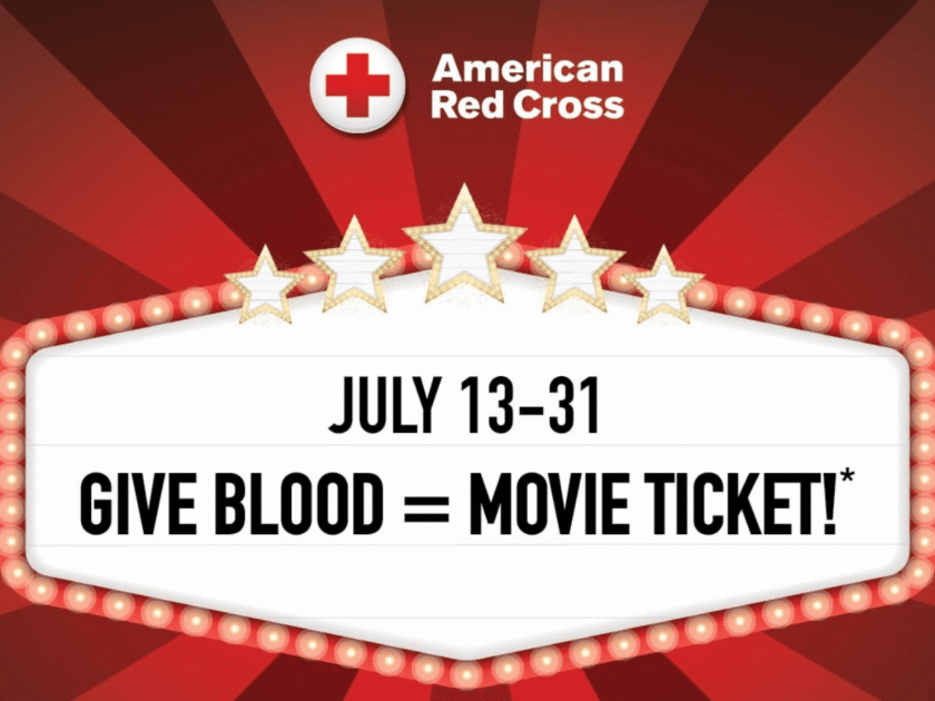Score a FREE Movie Ticket When You Donate Blood with the American Red Cross!