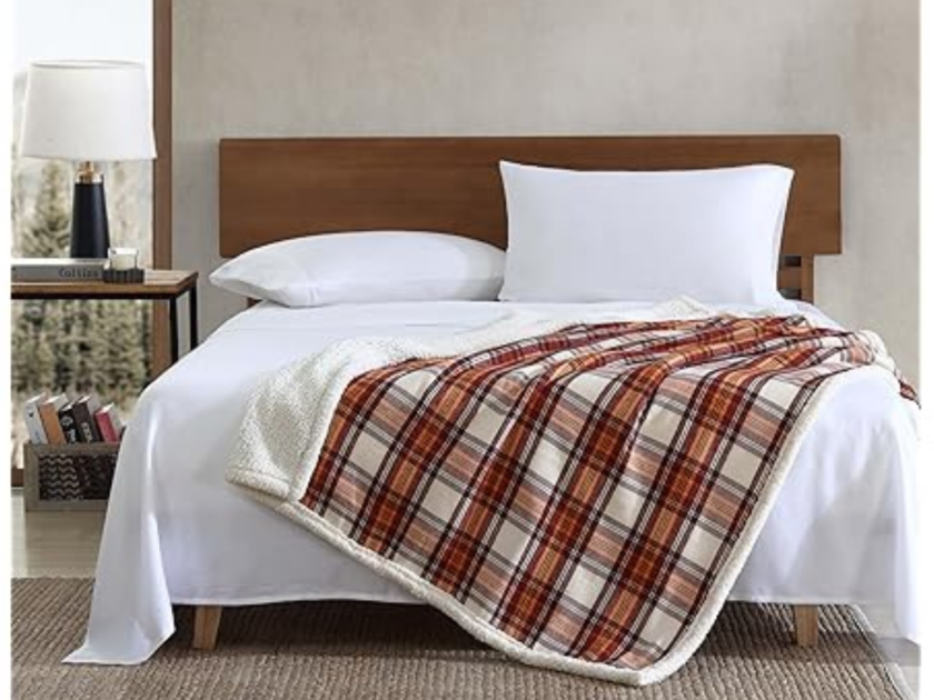Eddie Bauer Reversible Sherpa & Brushed Fleece Throw Blanket Only $9.xx (Reg $35)