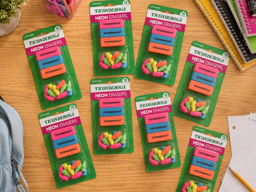 Ticonderoga Erasers, Neon, 15 Count (Pack of 8) Only $6.xx on Amazon (Reg $13)