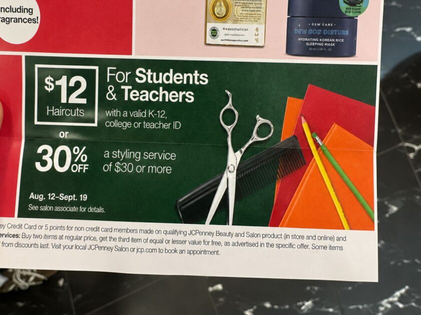 $12 Haircuts For Students & Teachers at JCPenney – Ends September 19