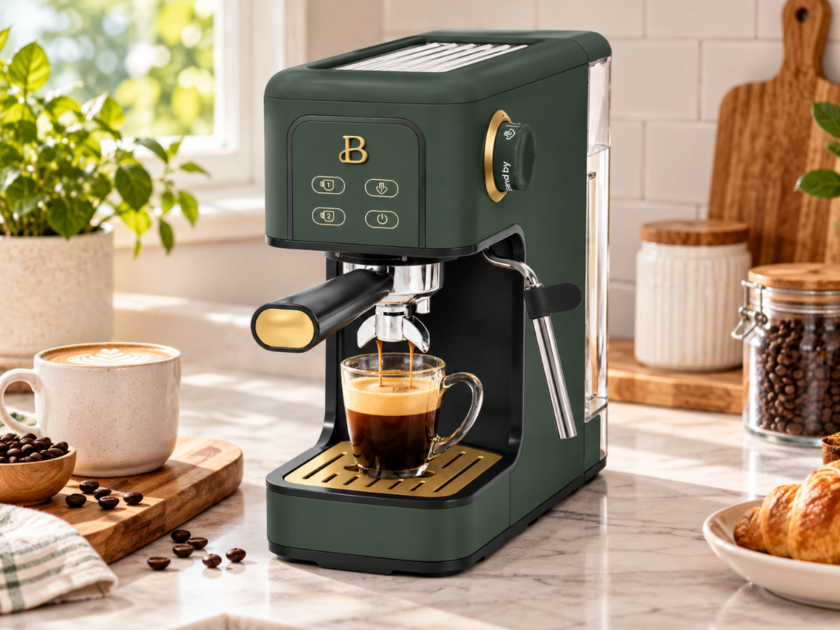 Beautiful by Drew Barrymore Slim Espresso Machine Only $74.xx on Walmart (Reg $139)