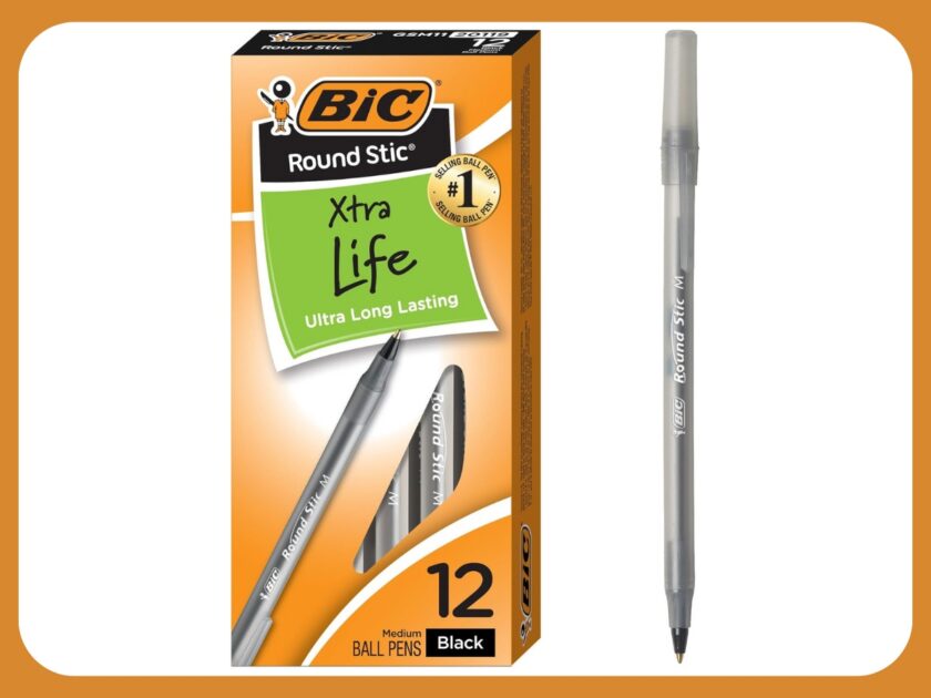 BIC Round Stic Xtra Life Black Ballpoint Pens 12-Count Only $1.xx on Amazon
