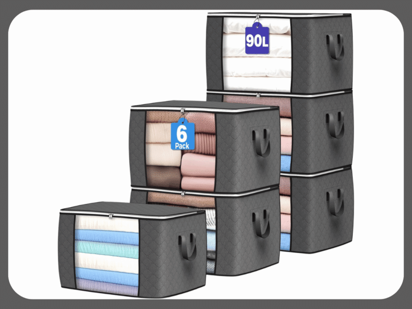 Large Clothes Storage Bins 6-Pack Only $10.xx on Amazon (Reg. $20)