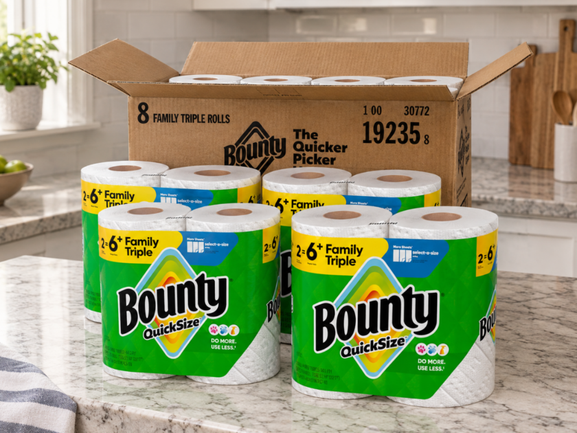 $35 Off Bounty Paper Towels Family Triple Rolls on Amazon! 2 Huge Packs for $27.xx