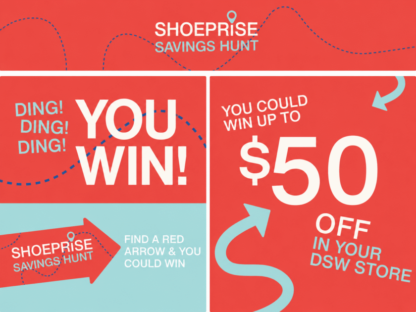 Shoeprise Savings Hunt Coming to DSW Stores! You Could Win up to $50 Off!!