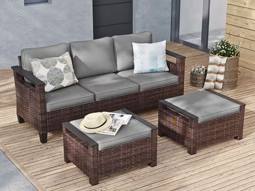 3-Seater Patio Wicker Sofa Set Only $250 at Home Depot (Reg $415)