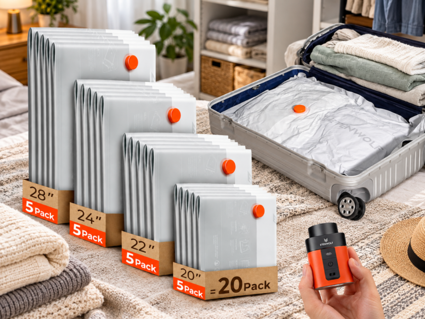 20 Pack Vacuum Storage Bags w/Wireless Pump Only $15 on Amazon (Reg. $33)
