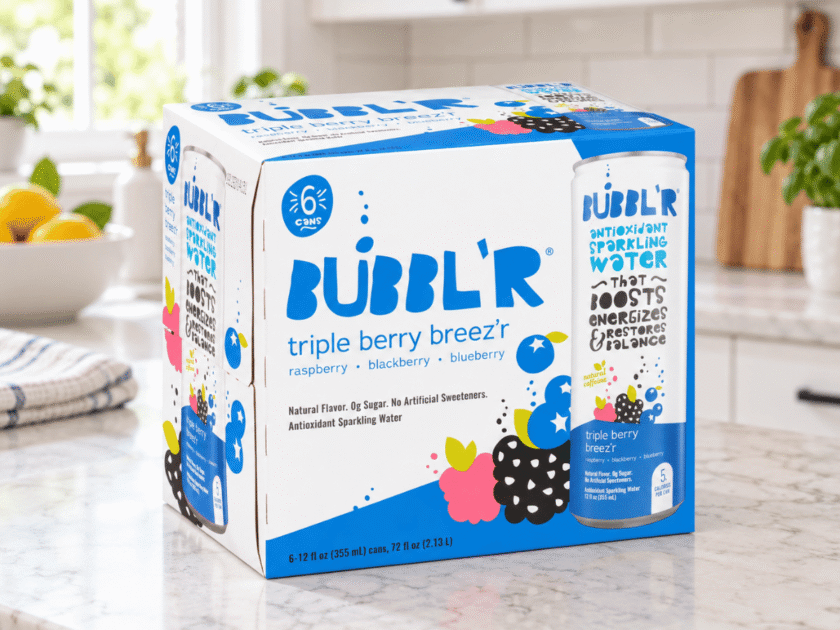 Free 6 Pack of BUBBL’R Antioxidant Sparkling Water (Digital – In Store Offer)