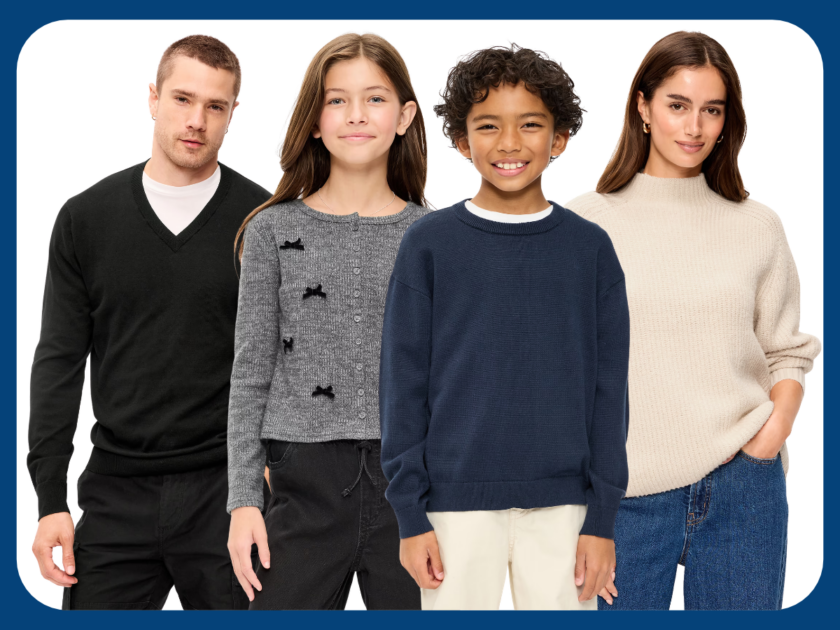 Today Only! $18 Adult Sweaters and $12 Kids Sweaters at Old Navy