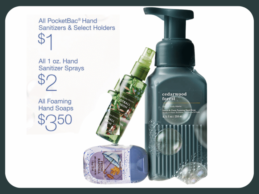 Bath & Body Works Clean Hands Event – $3.50 Soaps, $2 Sanitizer Sprays, & More