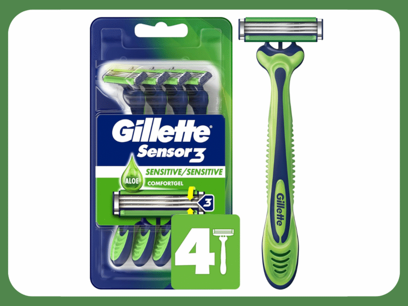 Gillette Sensor3 Sensitive Disposable Razors, 4-Pack